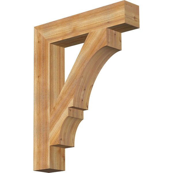 Ekena Millwork Balboa Block Rough Sawn Bracket, Western Red Cedar, 6"W x 32"D x 40"H BKT06X32X40BOA05RWR - main